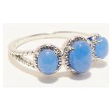 Sterling Silver Gemstone Ring Sz 10 2.9g