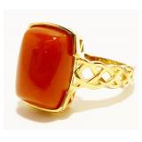 Gold/Sterling Silver Gemstone Ring Sz 7 6.3g