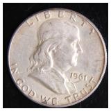 1961 Franklin Half-Dollar Silver Coin