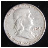 1961 Franklin Half-Dollar Silver Coin