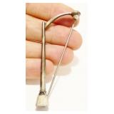 P&K Sterling Silver & Pearl Light Post Brooch 9.7g