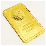 The Perth Mint 5 Gram 99.99 Gold Bullion Bar
