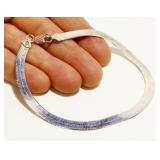 Sterling Silver Herringbone Bracelet Italy 8" 4.2g