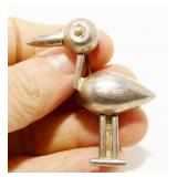 Mexican Sterling Silver Flamingo? Brooch 6.2g