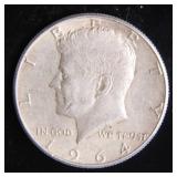 1964 Kennedy Half-Dollar Silver Coin