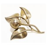 Rancho-Alegre Taxco 925 Silver Floral Brooch 11.5g