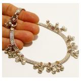 10" Sterling Silver Ankle Bracelet w/ Bells 21.9g