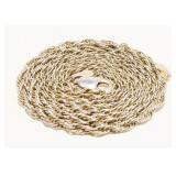 26" Italian Sterling Silver Rope Necklace 7.8g