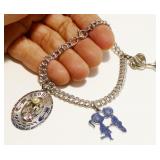 Sterling Silver Charm Bracelet 7" 14.2g