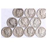 Ten Mercury Silver Dimes