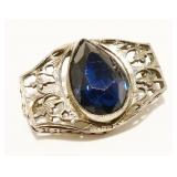 Vintage Sterling Silver Gemstone Brooch 4.7g