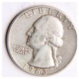 1963-D Washington Silver Quarter