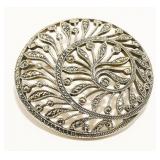 Signed Vtg Sterling Silver Marcasite Brooch 24g