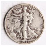 1945 Walking Liberty Half-Dollar Silver Coin