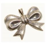 Large Vtg Sterling Silver Bow Pendant 12g