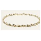 Italian Twisted 925 Silver Bracelet 7.25" 3.1
