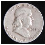 1953-S Franklin Half-Dollar Silver Coin