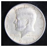 1964 Kennedy Half-Dollar Silver Coin