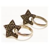 Sterling Silver Star & Hoop Earrings 5.2g