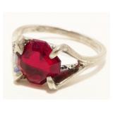 Vtg Sterling Silver Gemstone Ring Sz 5.5 2.2g