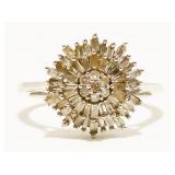 "STS" 925 Silver Gemstone Starburst Ring Sz 7 2.4g