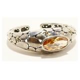 Eclectic 925 Silver Gemstone Cuff Bracelet 41.4g