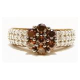 Rose Gold/Sterling Silver Gemstone Ring Sz 6 4.8g