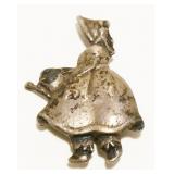 Vintage Sterling Silver Girl Brooch 7g