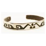 Mexican Sterling Silver Tribal Cuff Bracelet 12.8g