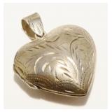 Vintage Sterling Silver Heart Locket 3.7g