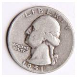 1951-D Washington Silver Quarter