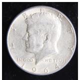 1964 Kennedy Half-Dollar Silver Coin