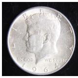 1964 Kennedy Half-Dollar Silver Coin
