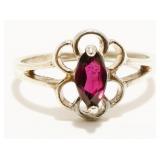 Sterling Silver Gemstone Flower Ring Sz 10.75 2.8g