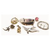 Sterling Silver Brooches, Pin & Charm 25.3g