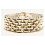 Wide Italian Sterling Silver Link Bracelet 7" 25.1