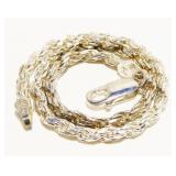 Milor Italy Sterling Silver Rope Bracelet 8" 5.1g