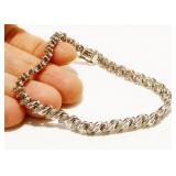 Sterling Silver CZ Tennis Bracelet 7.5" 10.8g