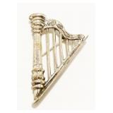 Vintage Beau Sterling Silver Harp Brooch 3.4g