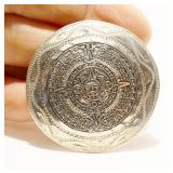 Mexican Aztec Sun 925 Silver Pendant Brooch 14.3g
