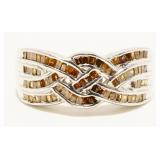 "STS" Sterling Silver Gemstone Ring Sz 8 5g