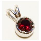 .50ctw Round Garnet Sterling Silver Pendant .8g