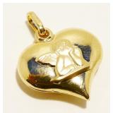 14K Yellow Gold Angel Heart Pendant 1g