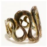 Sterling Silver Squiggle Ring Sz 9 7.6g