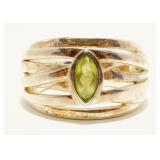 Francis P. Sterling Silver Peridot Ring Sz 9 10.2g