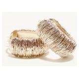 Milor Italy Textured Hoop Earrings 9.6g