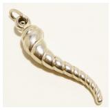 Sterling Silver Italian Horn Pendant 1.8g