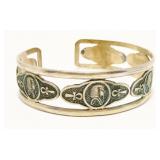 Large Sterling Silver Egyptian Cuff Bracelet 30.5g