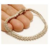 Eclectic Mexican Sterling Silver Bracelet 7" 15.3g