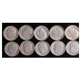 Ten Roosevelt Silver Dimes